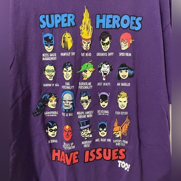 DC Super Heroes Have Issues t shirt - Picture 2 of 4